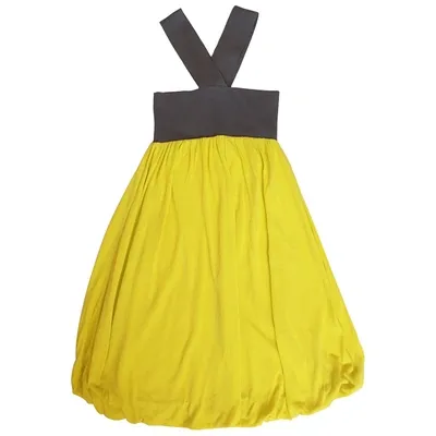 Pre-owned Hugo Boss Mid-length Dress In Yellow