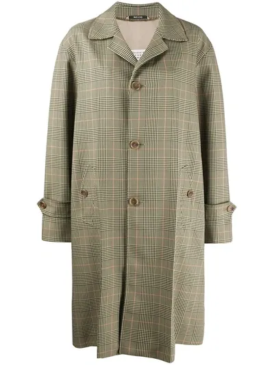 Maison Margiela Houndstooth Check Coat In Neutrals