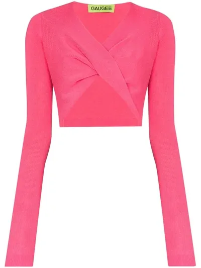 Gauge81 Durham Twist-front Ribbed Cashmere Sweater In Pink