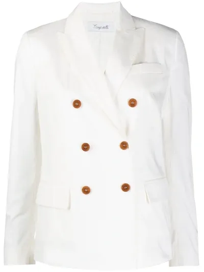 Brag-wette Double Breasted Blazer In White