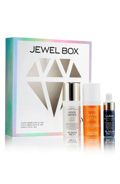 Sunday Riley Jewel Box Travel Size Skin Care Set In Pink