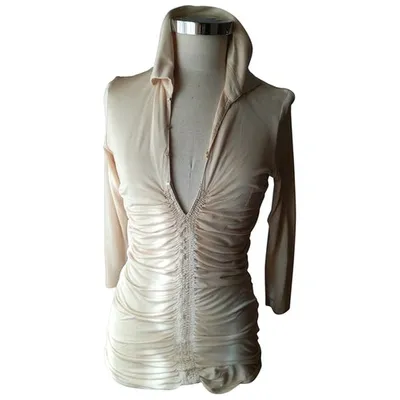 Pre-owned Hugo Boss Silk Jumpsuit In Beige