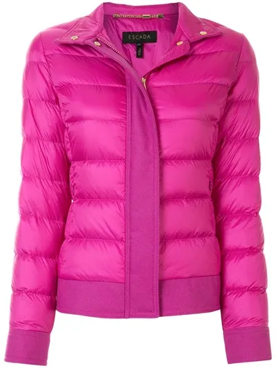 Escada Zipped Padded Jacket In Pink