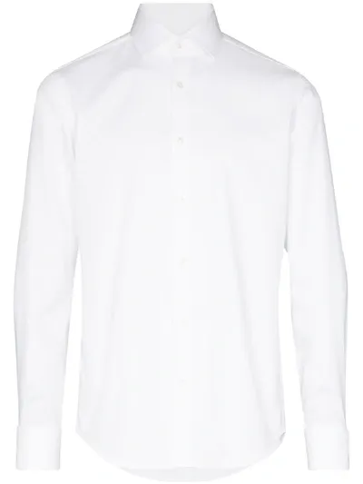 Hugo Mens Open White Slim-fit Cotton Shirt 16.5