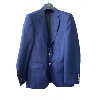 Pre-owned Hugo Boss Wool Jacket In Blue