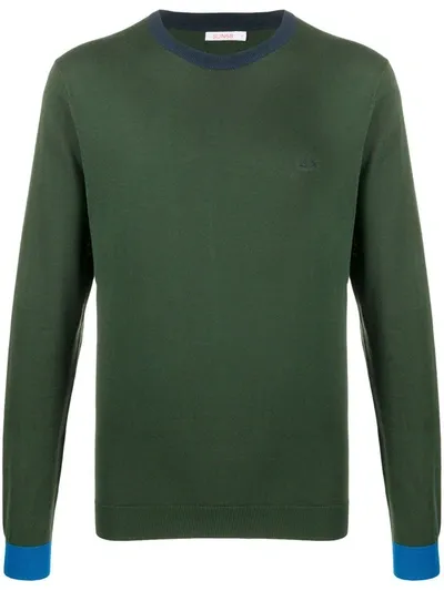 Sun 68 Elbow Patches Crew Neck Sweatshirt In Green