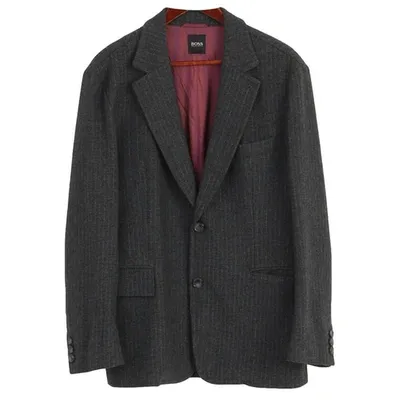 Pre-owned Hugo Boss Wool Jacket In Grey