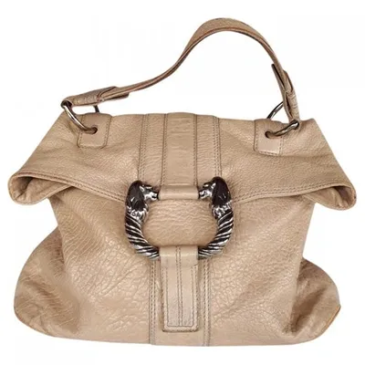 Pre-owned Bvlgari Leather Handbag In Beige