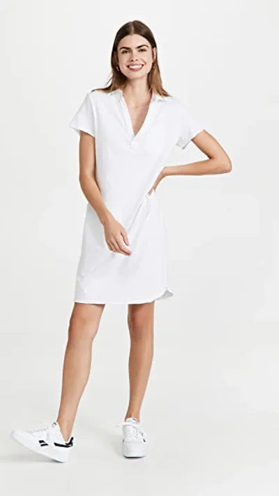 Frank & Eileen Short Sleeve Polo Dress In White