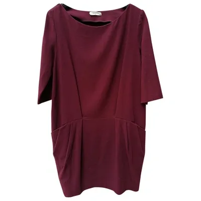 Pre-owned Ba&sh Wool Mini Dress In Burgundy