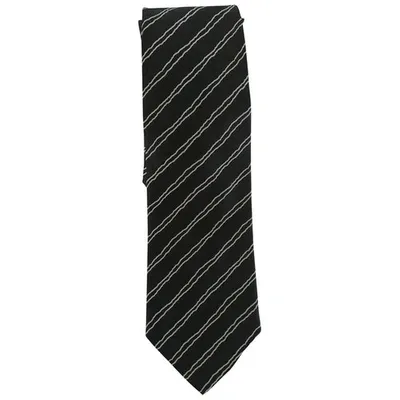 Pre-owned Hugo Boss Silk Tie In Black