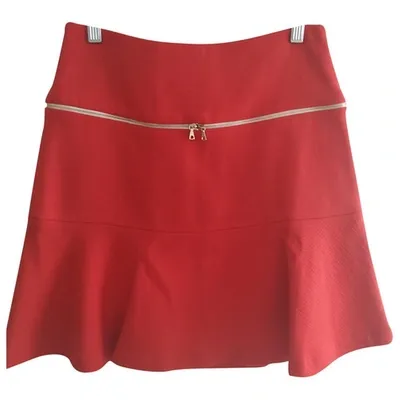 Pre-owned Sandro Wool Mini Skirt In Red