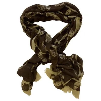 Pre-owned Alexander Mcqueen Cashmere Neckerchief In Brown