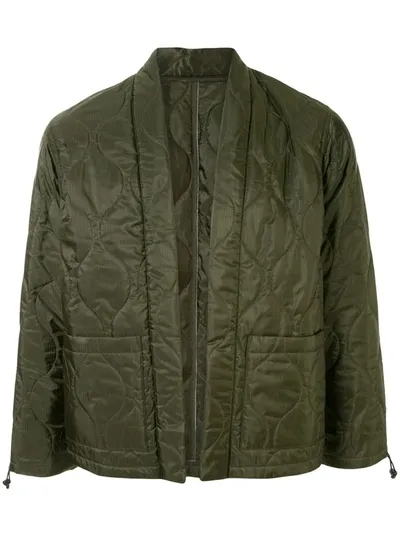 Sophnet Quilted Open Front Jacket In Green