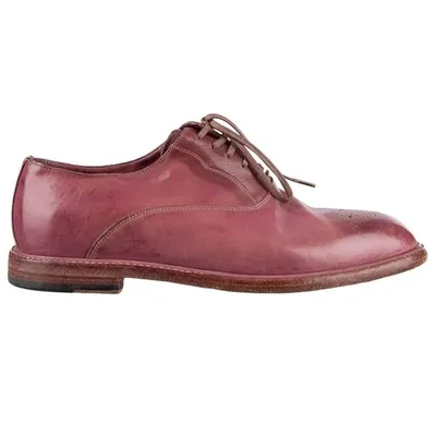 Pre-owned Dolce & Gabbana Leather Lace Ups In Pink