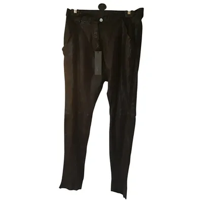 Pre-owned Drome Leather Slim Pants In Black