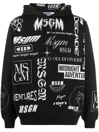 Msgm Men's Hoodie Sweatshirt Sweat In Black