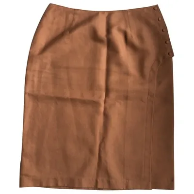 Pre-owned Mugler Mini Skirt In Camel