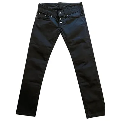 Pre-owned Dondup Straight Pants In Black