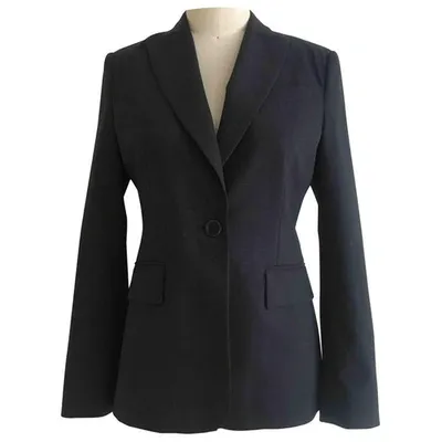 Pre-owned Bcbg Max Azria Wool Blazer In Navy