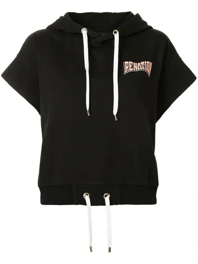 P.e Nation Free Formation Printed Organic Cotton-jersey Hoodie In Black