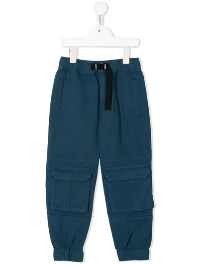 Stella Mccartney Kids' Belted Cargo Pants In Blue