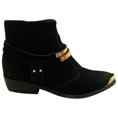 Pre-owned Balmain Ankle Boots In Black