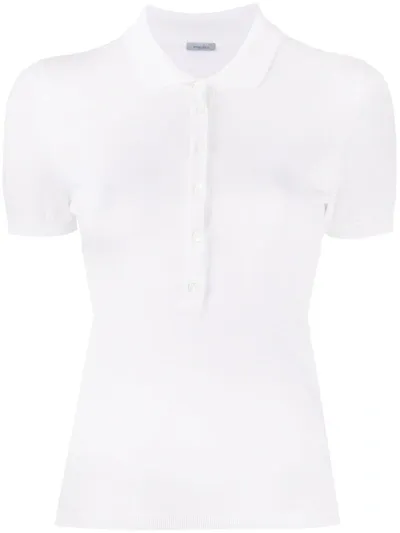 Malo Short-sleeve Polo Top In White