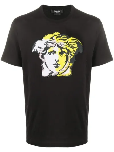 Versace Medusa Print T-shirt In Black