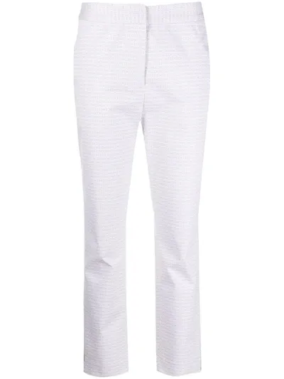 Malo Micro Print Slim Trousers In White