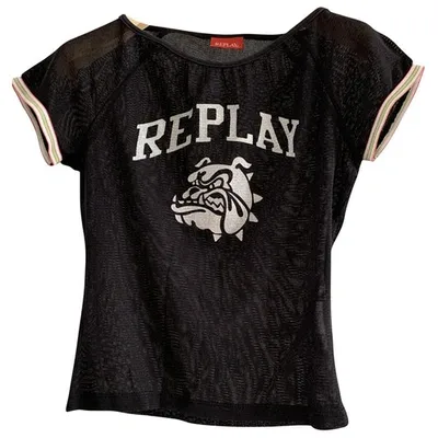 Pre-owned Replay Lace T-shirt In Black