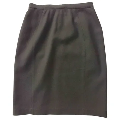 Pre-owned Mugler Wool Mid-length Skirt In Black