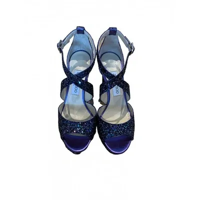 Pre-owned Jimmy Choo Glitter Sandals In Purple