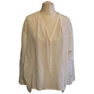 Pre-owned Whistles White Polyester Top