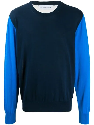 Department 5 Colour-block Jumper In Blue