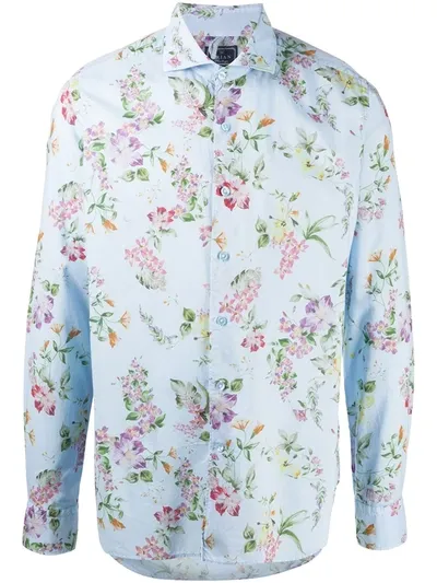 Orian Floral Print Shirt In Blue