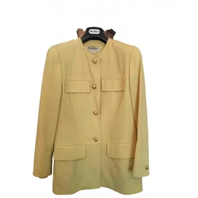 Pre-owned Ferragamo Wool Blazer In Yellow