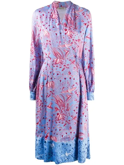 Stine Goya Jungle Print Dress In Blue