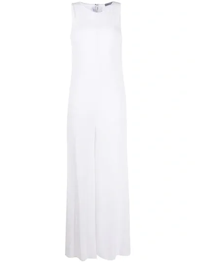 Malo Knitted Wide Leg Jumpsuit In White