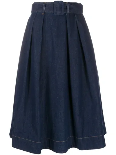 Tommy Hilfiger A-line Denim Skirt In Blue