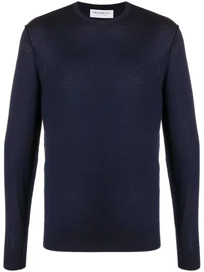 President's Long-sleeve Crew-neck Jumper In Blue