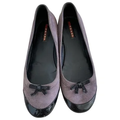 Pre-owned Prada Ballet Flats In Purple