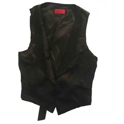 Pre-owned Hugo Boss Silk Top In Black