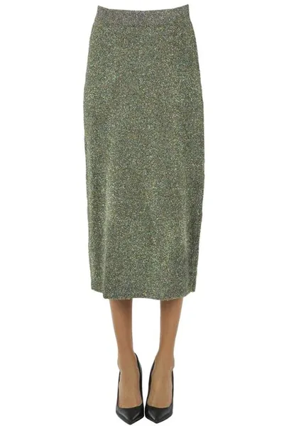 Dries Van Noten Lurex Knit Skirt In Multicoloured