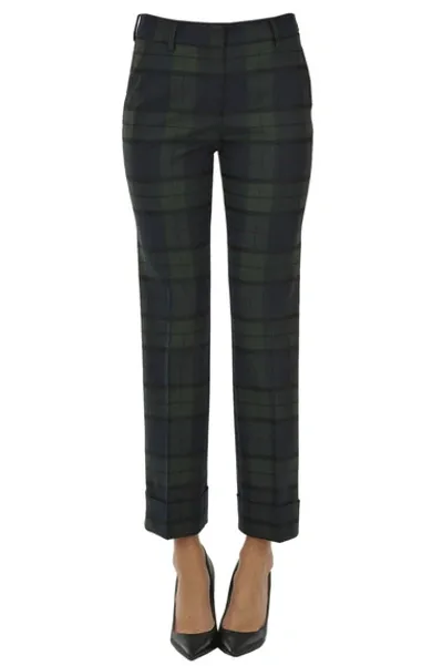 True Royal Checked Print Trousers In Multicoloured