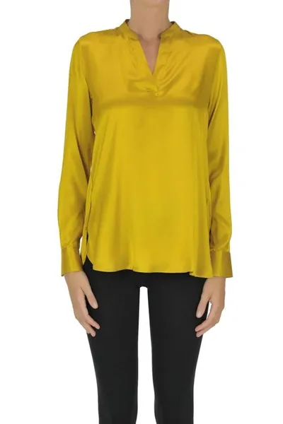 Caliban Silk Blouse In Yellow