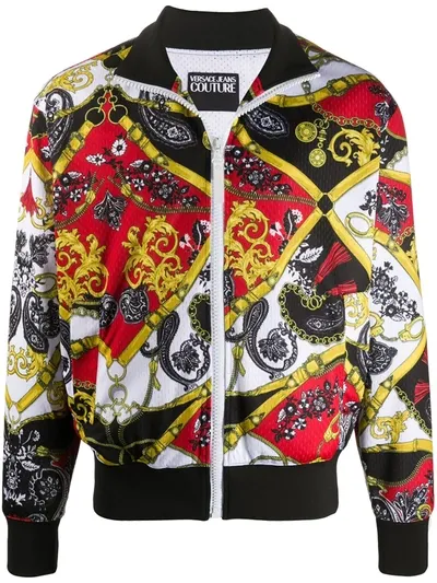 Versace Jeans Couture Paisley Fantasy Track Jacket In Red