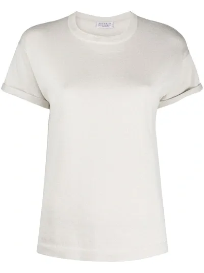 Brunello Cucinelli Crew Neck T-shirt In Neutrals