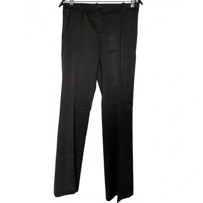 Pre-owned Versace Straight Pants In Black