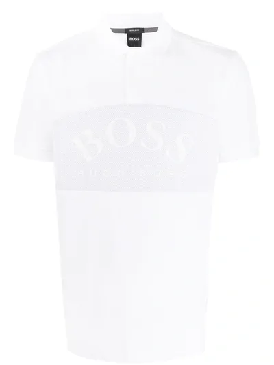 Hugo Boss Logo Polo Shirt In White